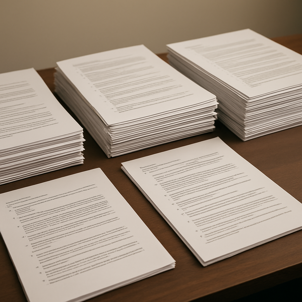 piles of contracts on a desk that dont say contract on them-2